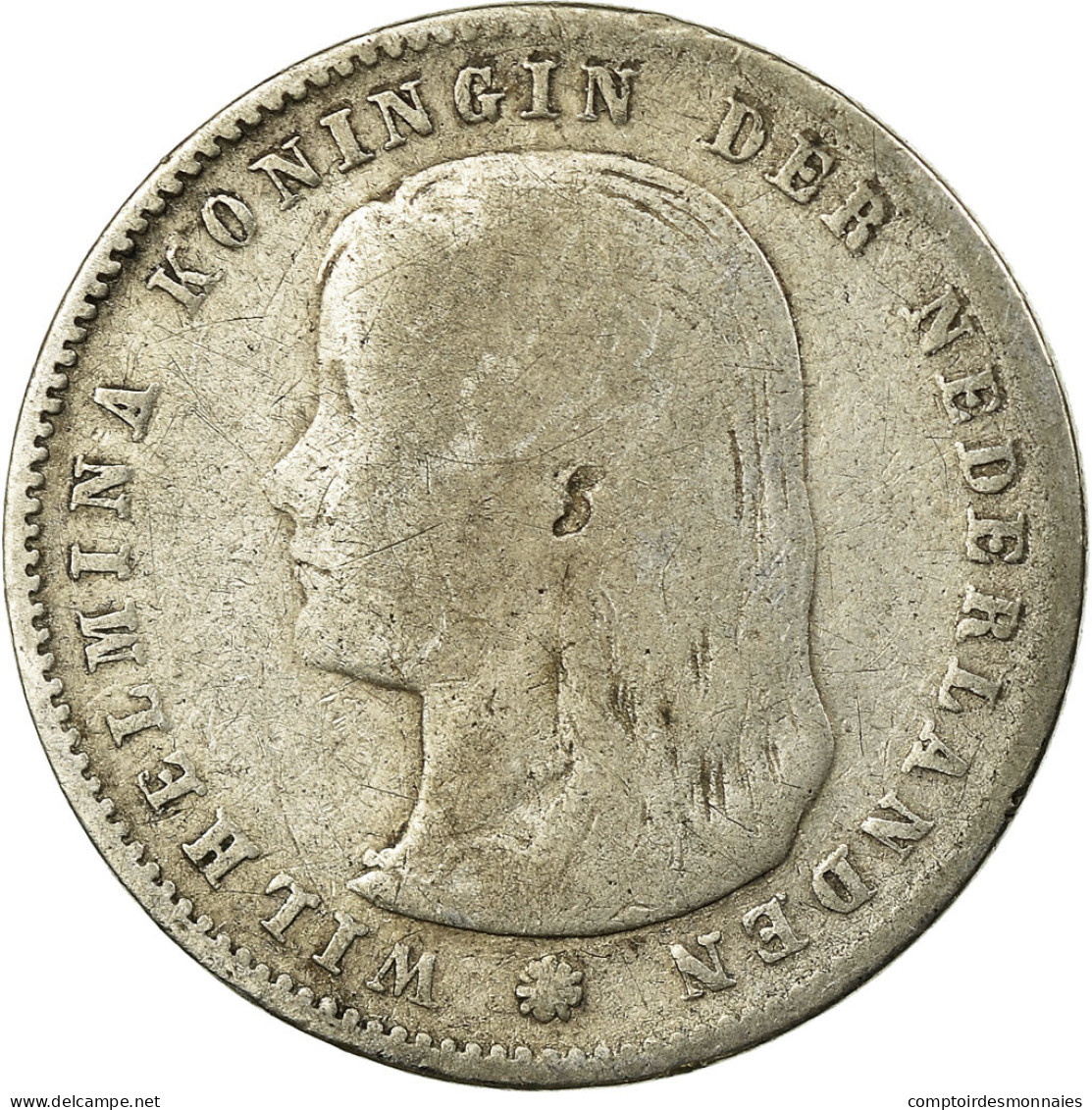 Monnaie, Pays-Bas, Wilhelmina I, 25 Cents, 1897, TB+, Argent, KM:115 - 25 Cent