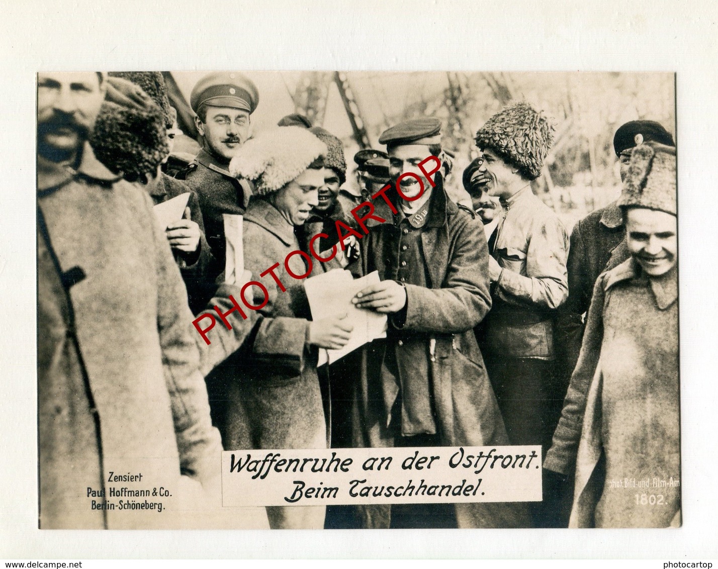 Cessez Le Feu-ALLEMANDS Et RUSSES-Fraternisation-Front EST-Grosse CP PHOTO All.-Guerre 14-18-1WK-Militaria-HOFFMANN - War 1914-18