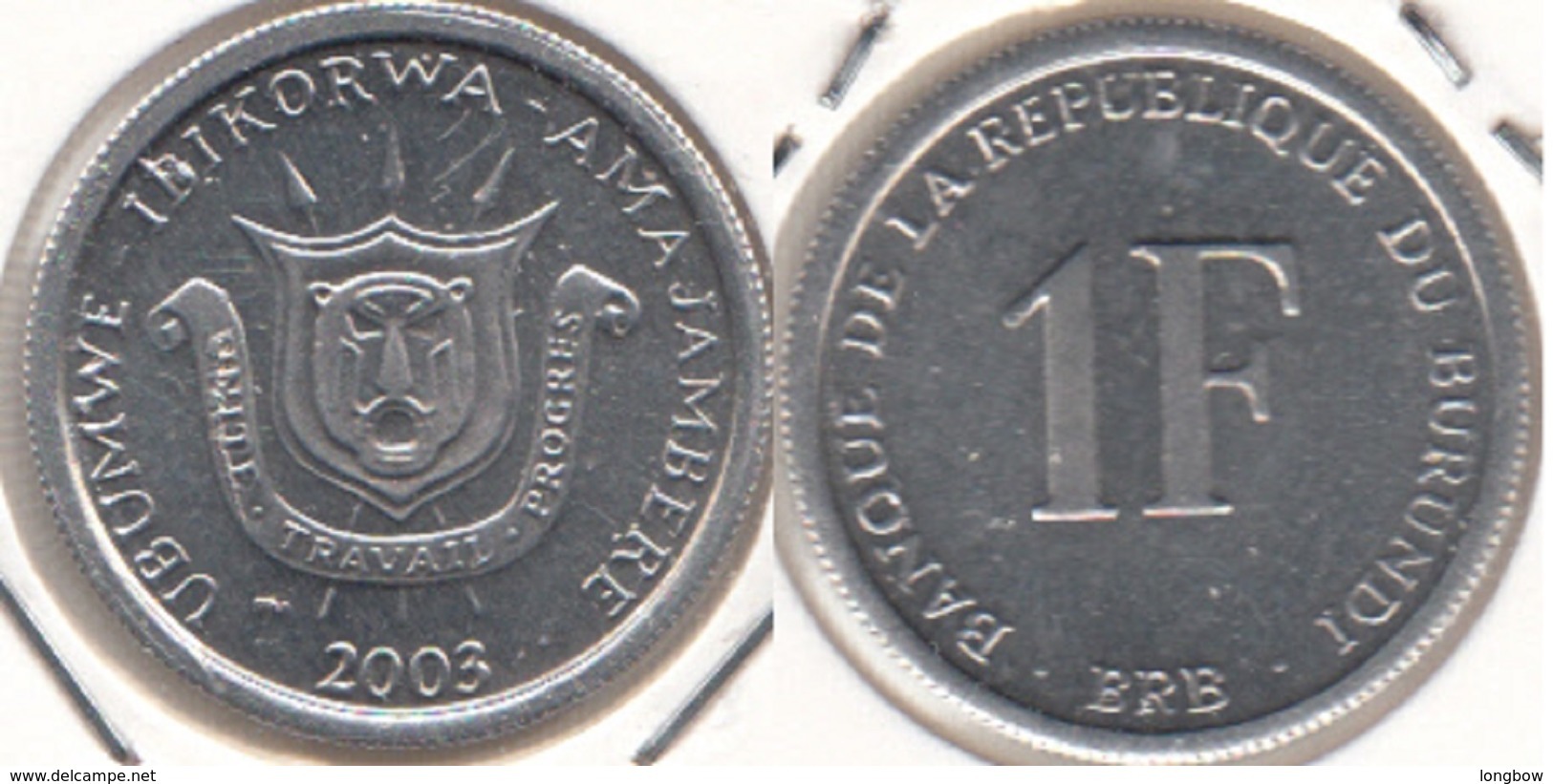 Burundi 1 Franc 2003 KM#19 - Used - Burundi