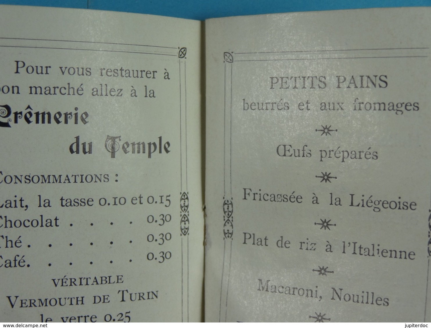 Souvenir De L'Exposition Du Vieux Liège 1905 Publicité Crèmerie Du Temple (Format 5,5 Cm X 7,5 Cm) - Publicités