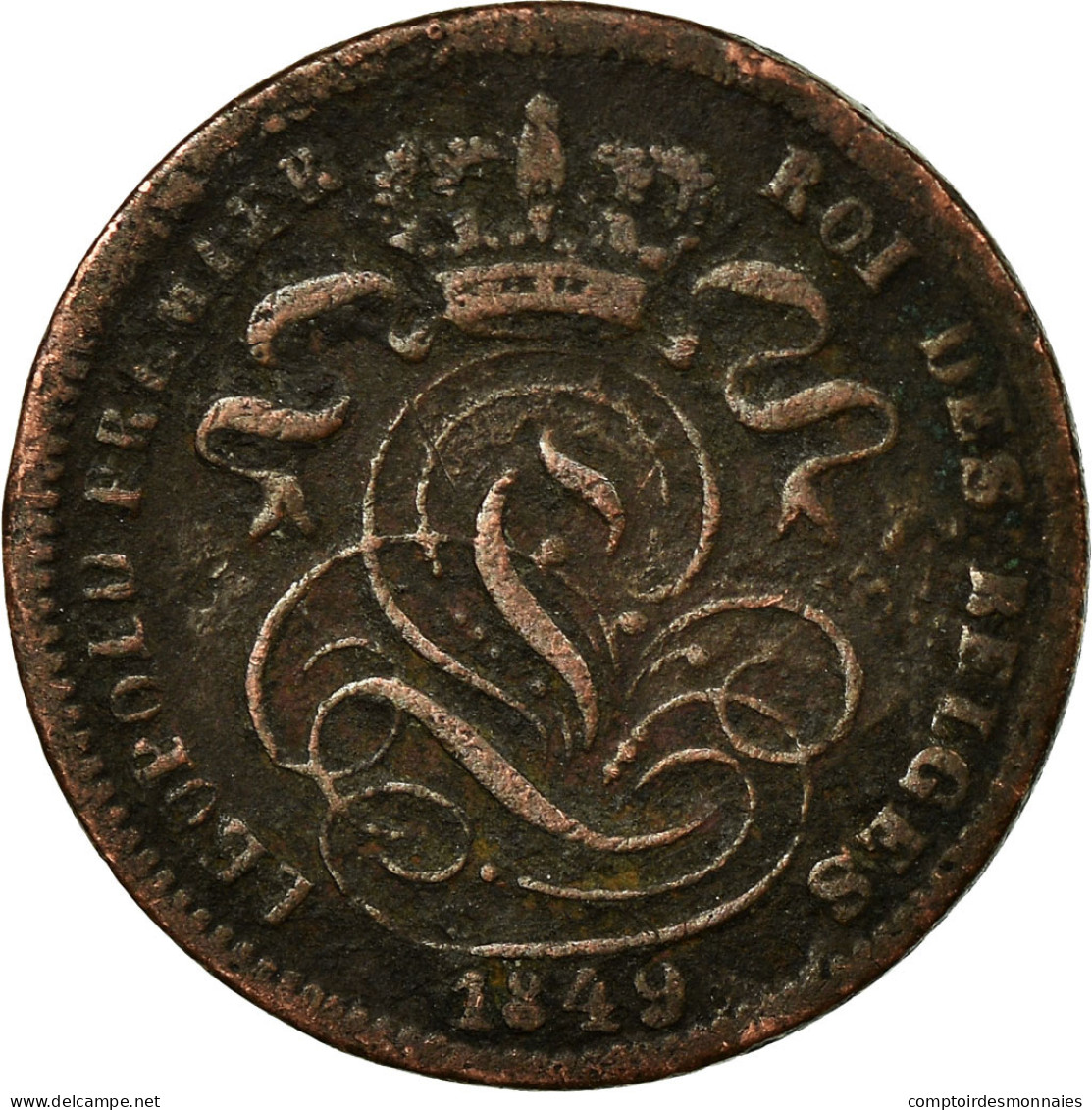 Monnaie, Belgique, Leopold I, Centime, 1849, TB+, Cuivre, KM:1.2 - 1 Centime