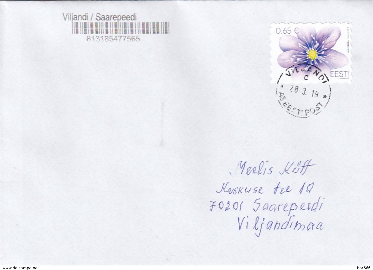 GOOD ESTONIA Postal Cover 2019 - Good Stamped: Flower - Estonia