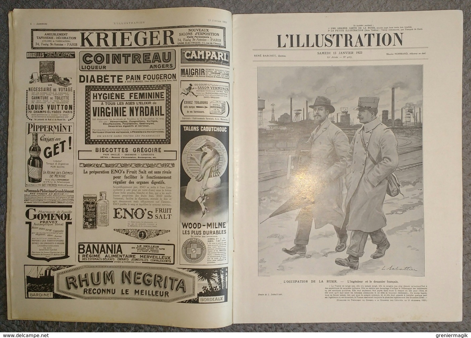 L'Illustration 4167 13 Janvier 1923 L'occupation De La Ruhr/Tunnel Des Batignolles/Lucien Guitry/Niagara/Howard Carter - L'Illustration