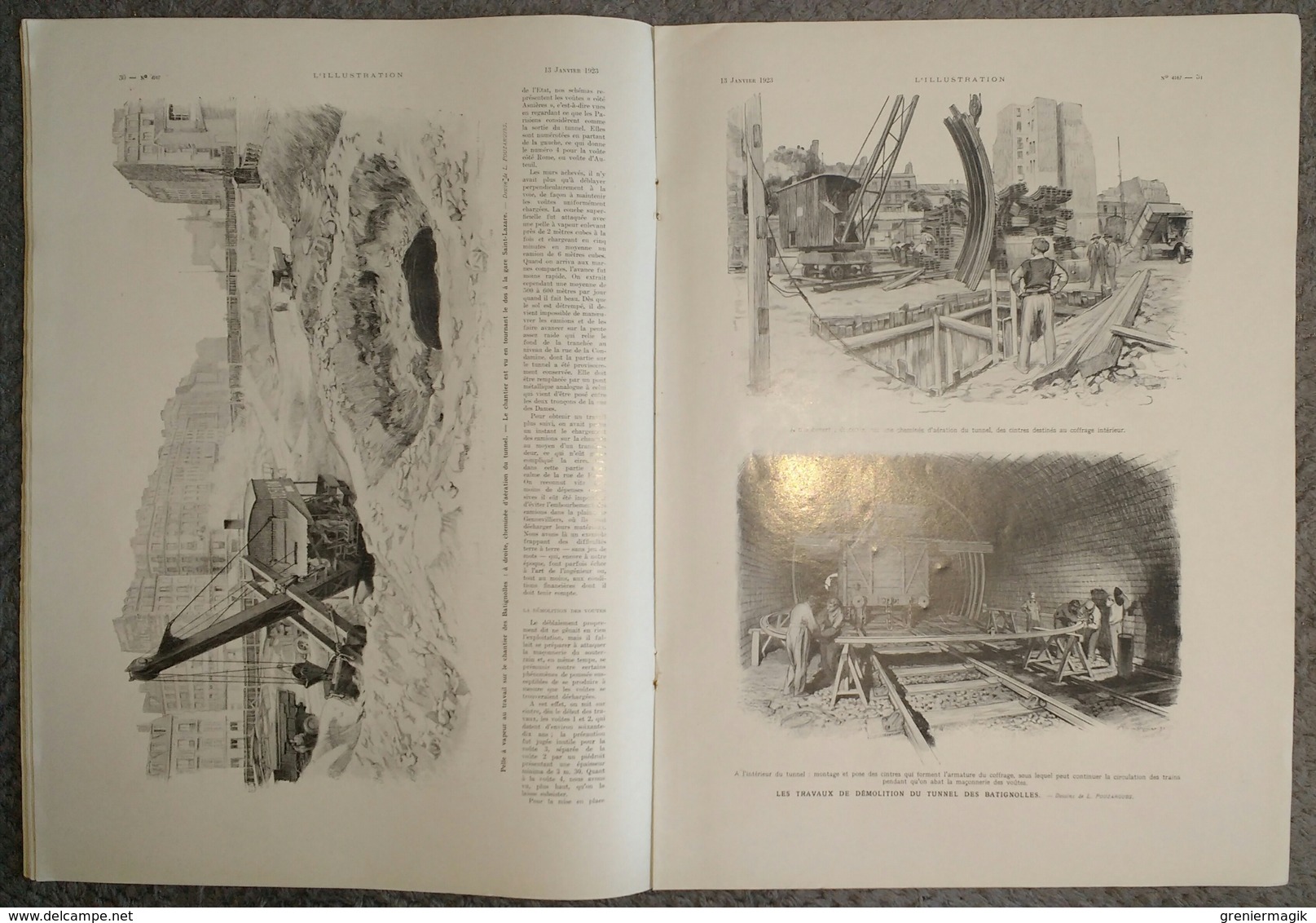 L'Illustration 4167 13 janvier 1923 L'occupation de la Ruhr/Tunnel des Batignolles/Lucien Guitry/Niagara/Howard Carter