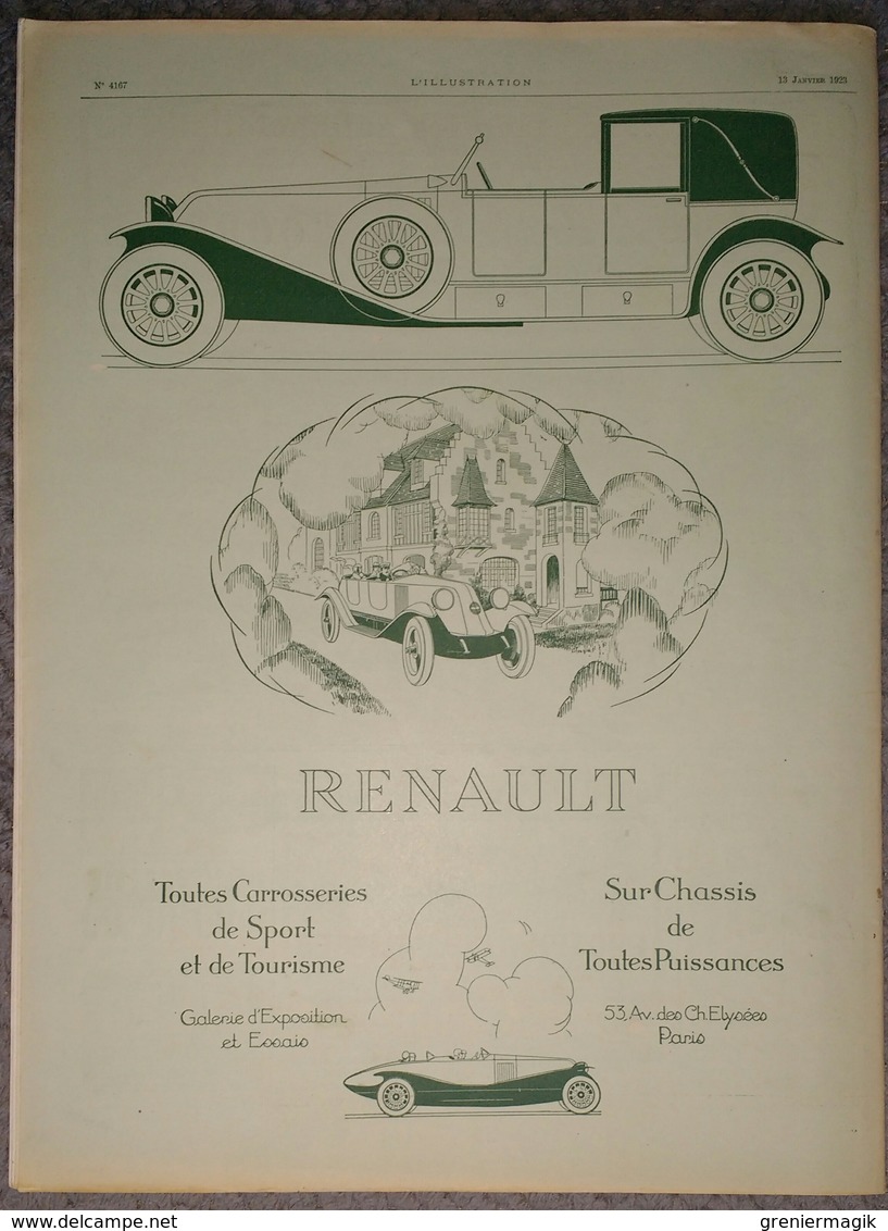 L'Illustration 4167 13 janvier 1923 L'occupation de la Ruhr/Tunnel des Batignolles/Lucien Guitry/Niagara/Howard Carter