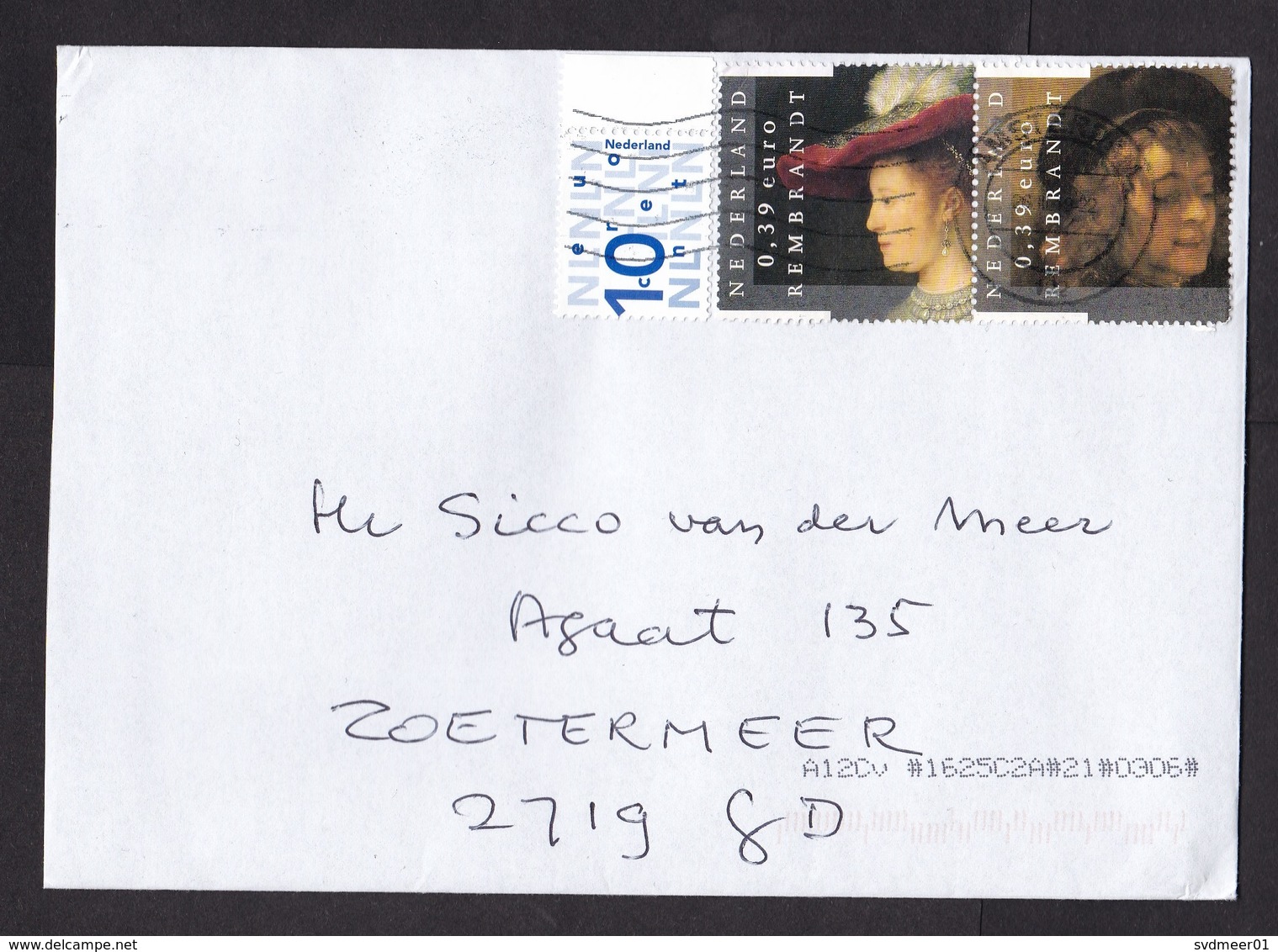 Netherlands: Cover, 2019, 3 Stamps, Painting Rembrandt, Portrait, Art (right Stamp Minor Damage) - Briefe U. Dokumente