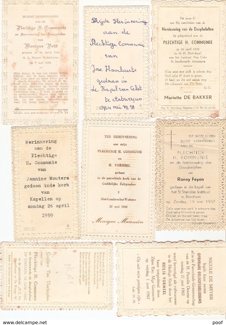 Plechtige Communie Prentjes : 1957 - 1962 ( 8 Prentjes) - Communion