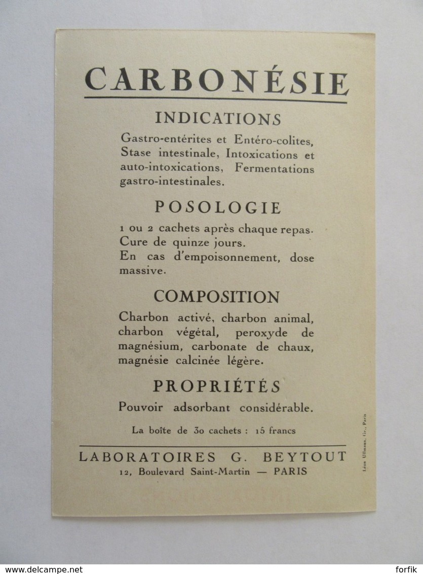 Image Publicitaire Carbonésie - Laboratoire G. BEYTOUT - Advertising