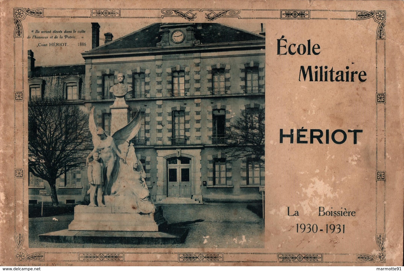 ALBUM SOUVENIR  PHOTO ECOLE MILITAIRE HERIOT LA BOISSIERE 1930 - Français