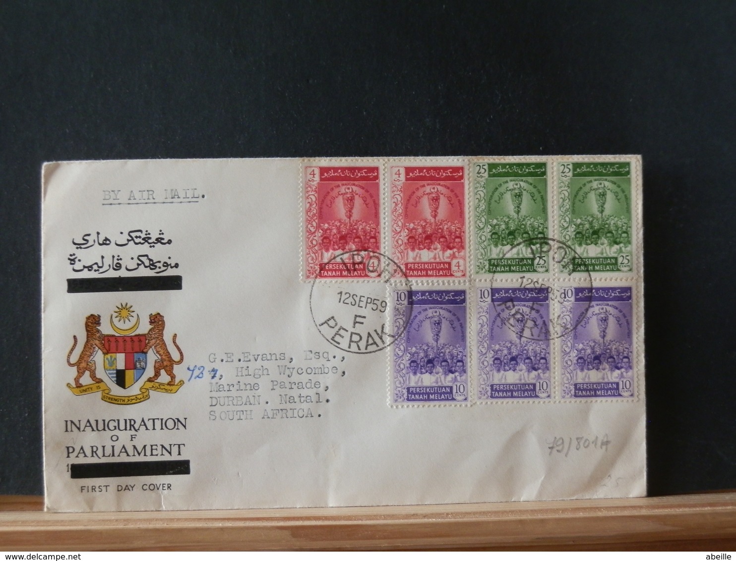 79/801A   LETTRE  PAHANG     1957 - Pahang