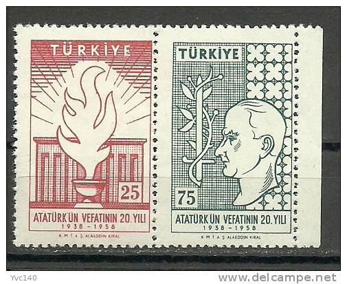 Turkey ; 1958 20th Anniv. Of The Death Of Ataturk - Neufs