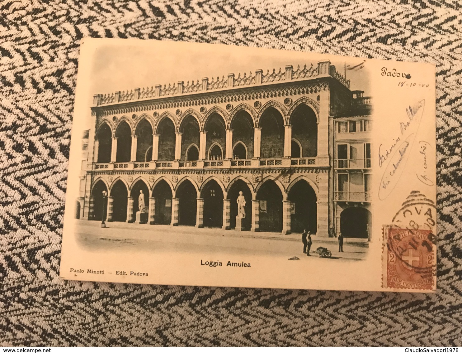 1900 Cartolina Viaggiata Animata Padova Loggia Amulea - Treviso