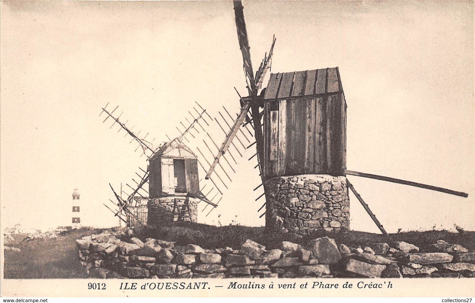 29-OUESSANT- ILE D'OUESSANT- MOULINS A VENT ET PHARE DE CREAC'H - Ouessant