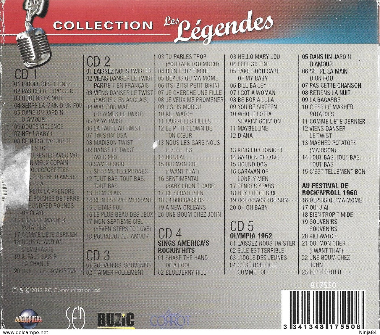 5 CD Johnny Hallyday " 101 Titres " - Autres - Musique Française