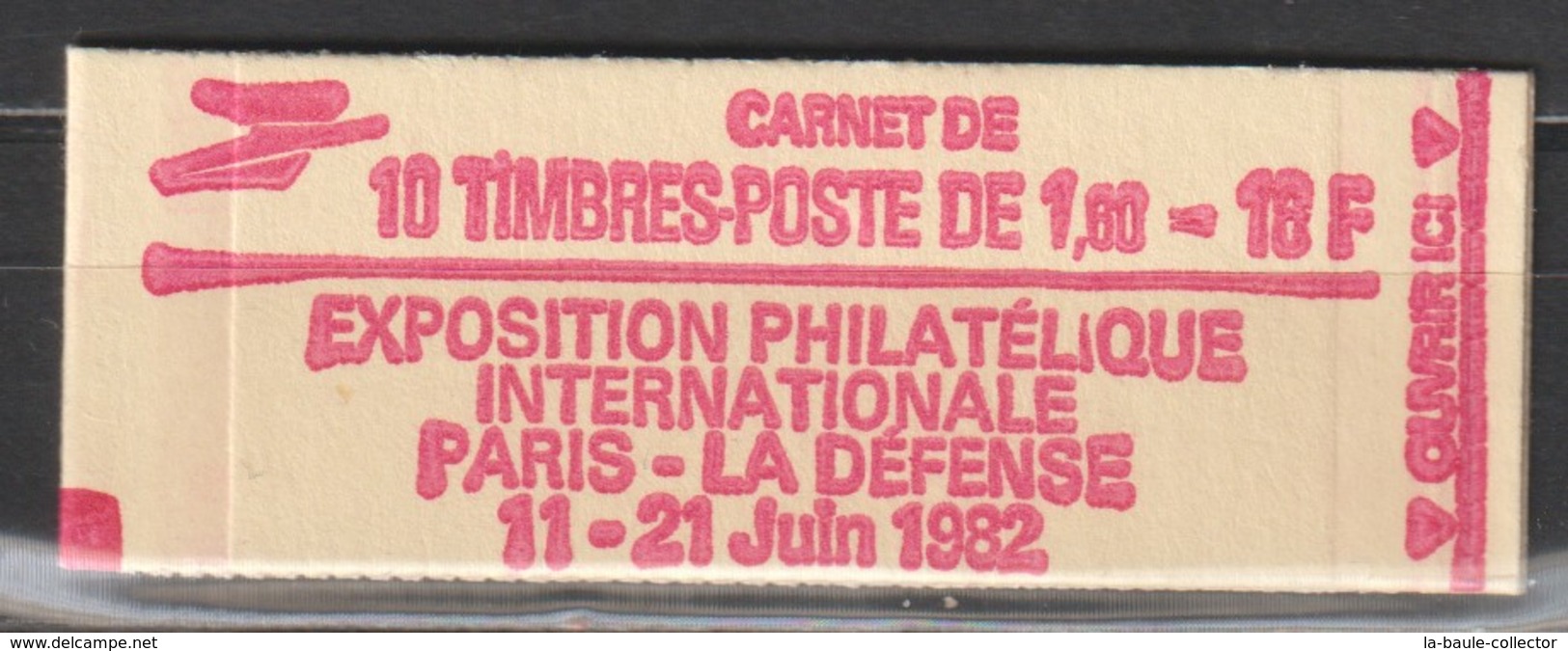 YT 2187-C2 ** 1,60F Rouge Liberté, Carnet Philex 82, Variété Texte Gras 18F Au Lieu De 16F - Neufs