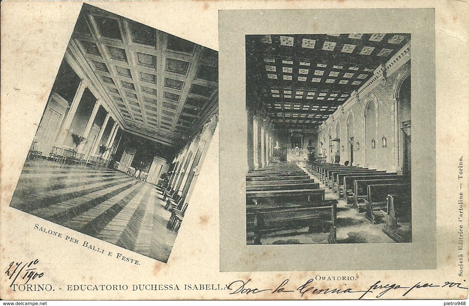 Torino (Piemonte) Educatorio Duchessa Isabella, Vedute: Salone Per Balli E Feste, Oratorio - Enseñanza, Escuelas Y Universidades