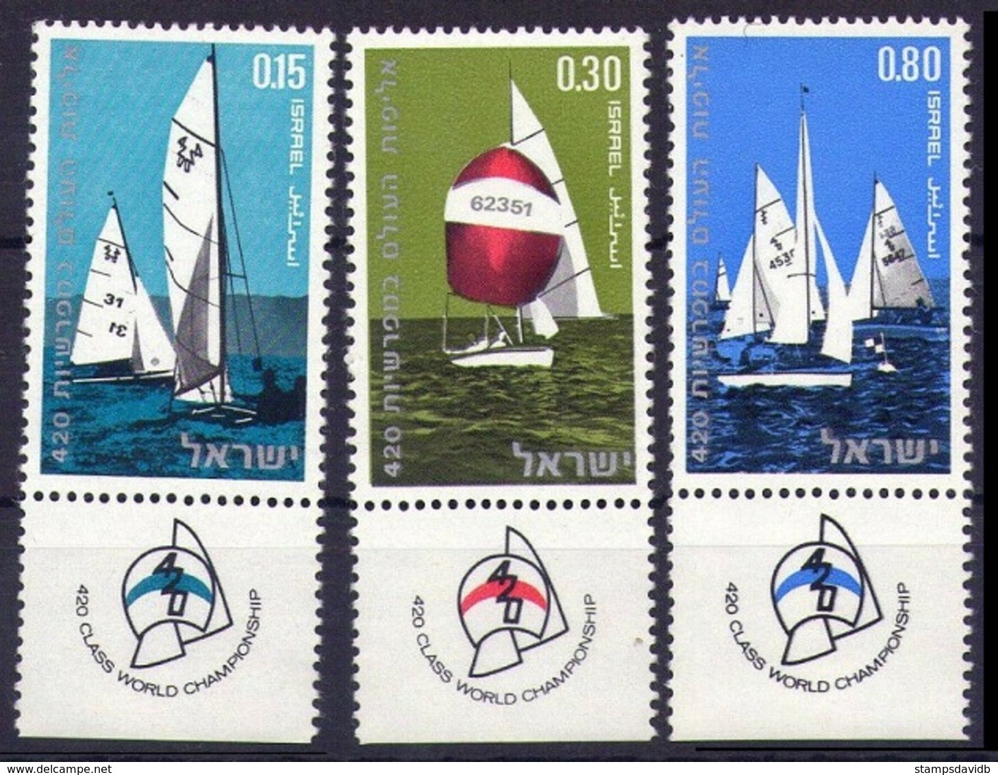 1970	Israel	476-478	WORLD YACHTING CHAMPIONSHIP		1,60 € - Nuevos (con Tab)