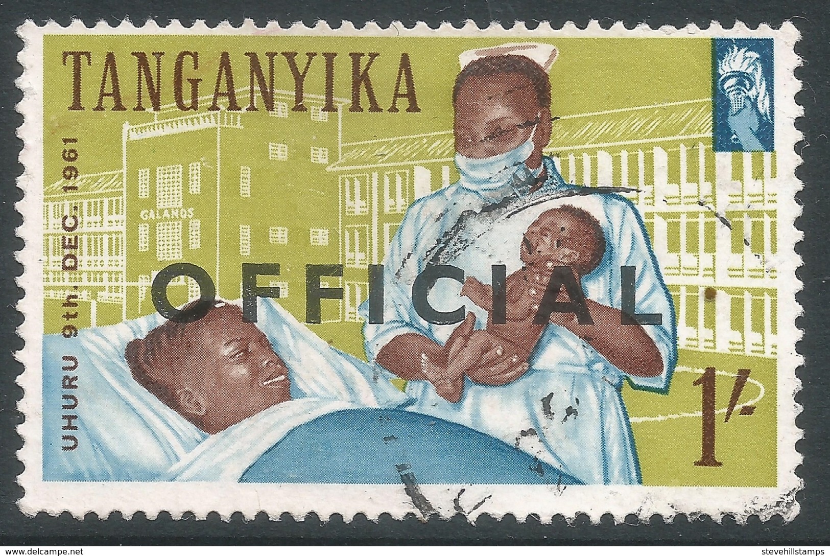 Tanganyika. 1961 Official. 1/- Used. SG O7 - Tanganyika (...-1932)