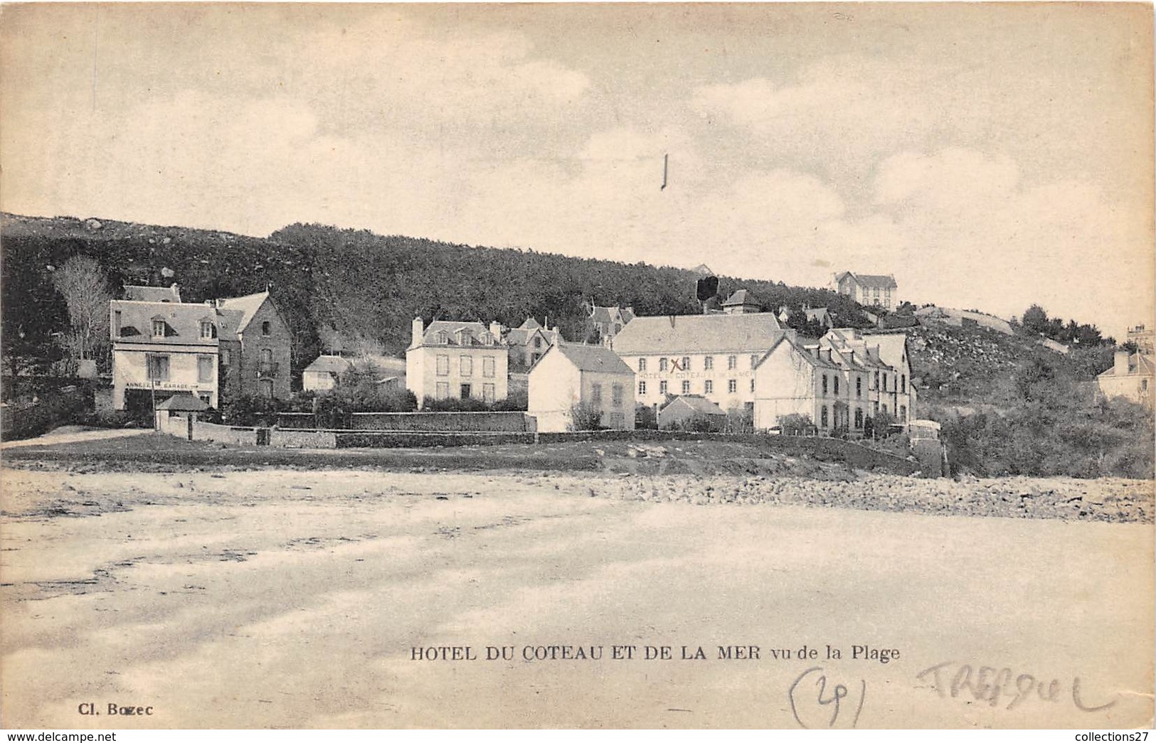 29-TREBOUL- HÔTEL DU COTEAU ET DE LA MER VUE DE LA PLAGE - Tréboul