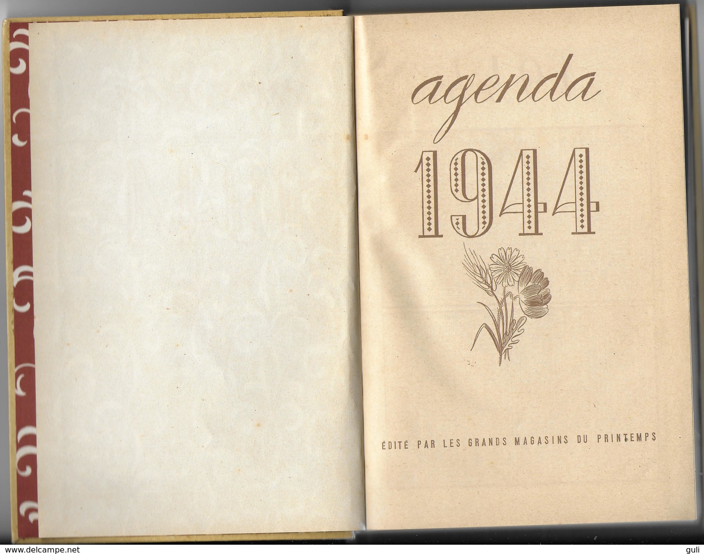 Vieux Papiers > AGENDA 1944  Edité Par LES GRANDS MAGASINS DU PRINTEMPS - DRAEGER Imprimerie - Grand Format : 1941-60