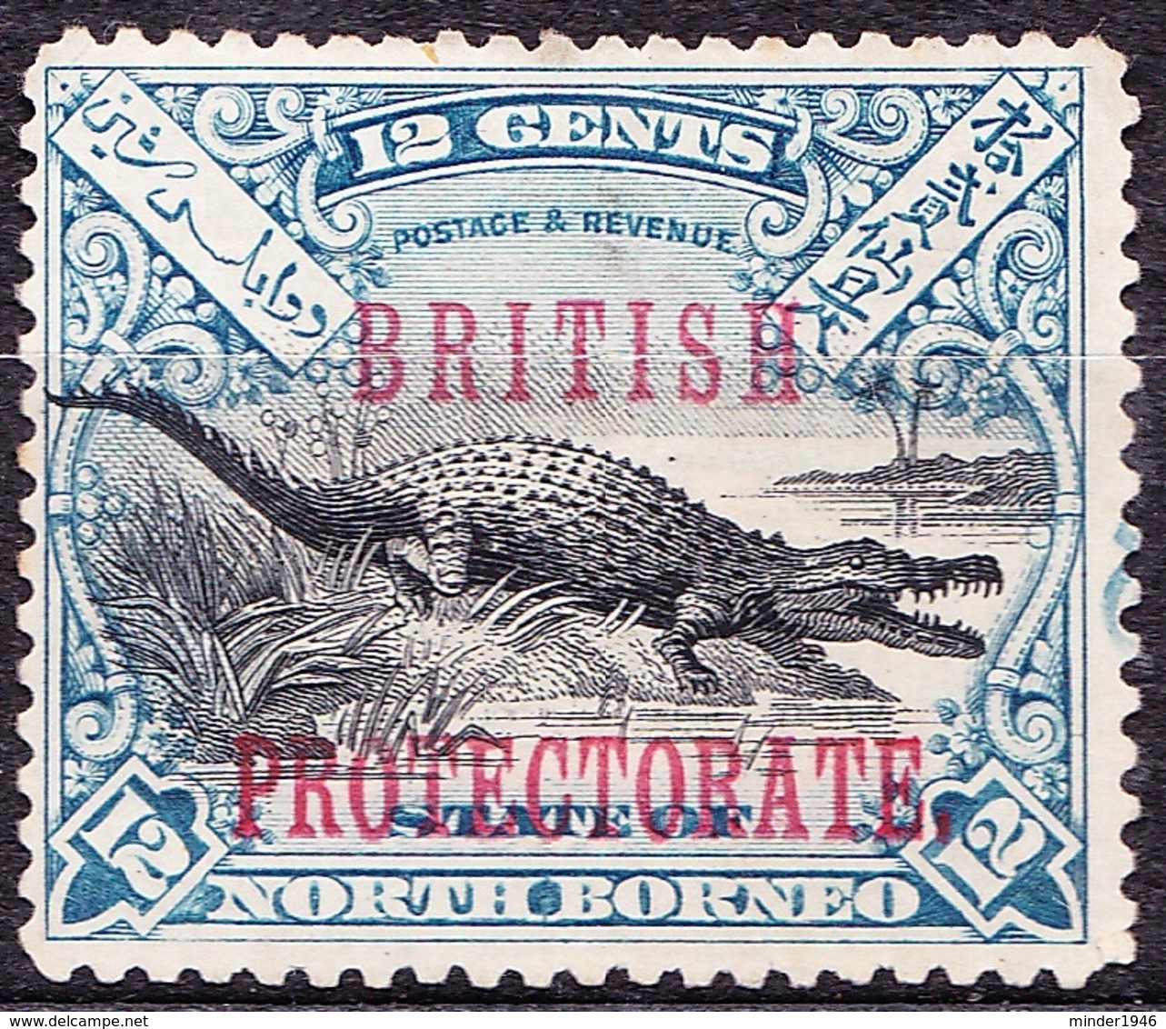 NORTH BORNEO 1901 12c Black & Dull-Blue SG135 MH - North Borneo (...-1963)