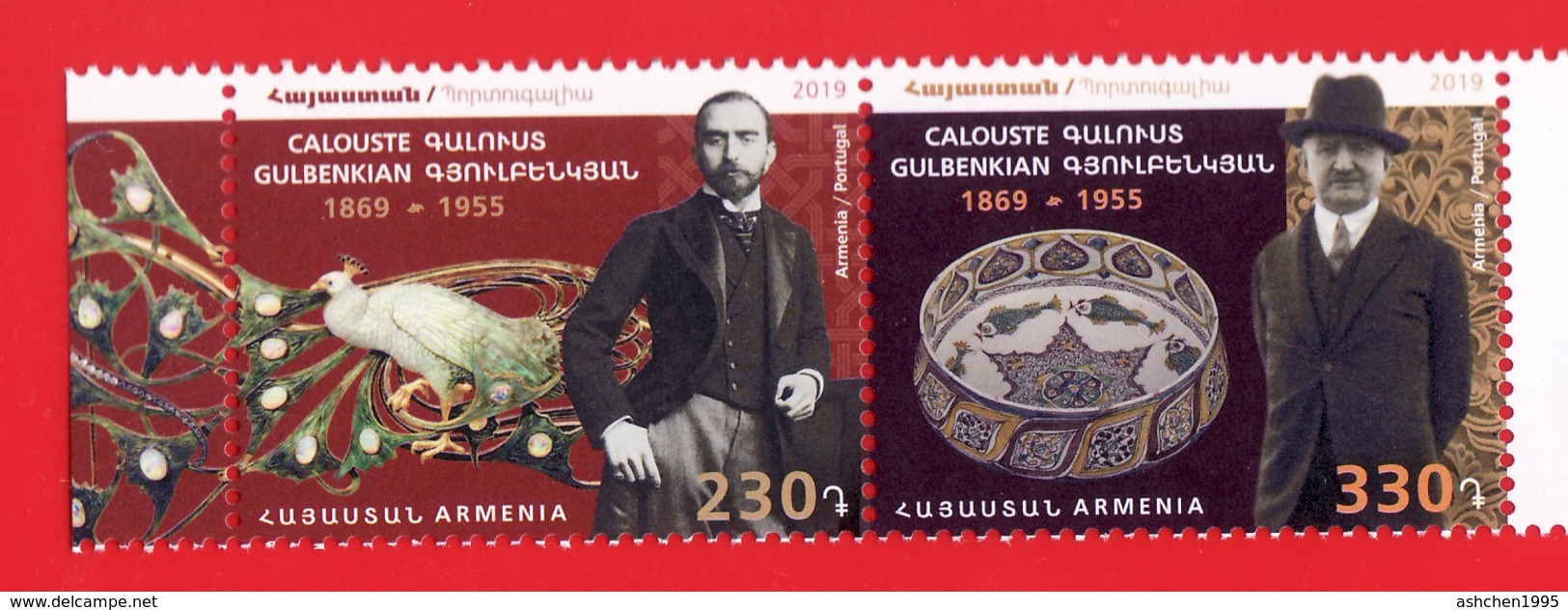 Armenien / Armenie 2019, Armenia-Portugal Joint Issue, 150th Ann. Of Calouste Gulbenkian (1869-1955) - MNH ** - Armenien