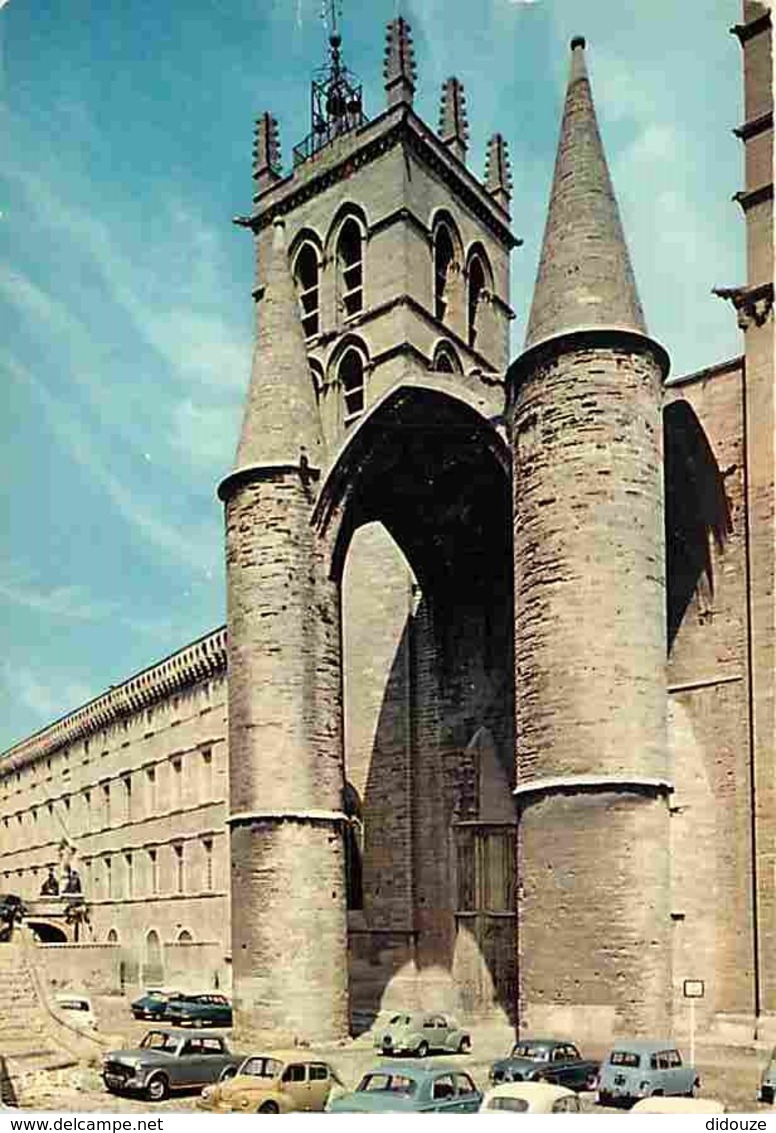 34 - Montpellier - La Faculté De Médecine, Une Tour Et Le Porche Saint-Pierre - Automobiles - Flamme Postale De La Grott - Montpellier