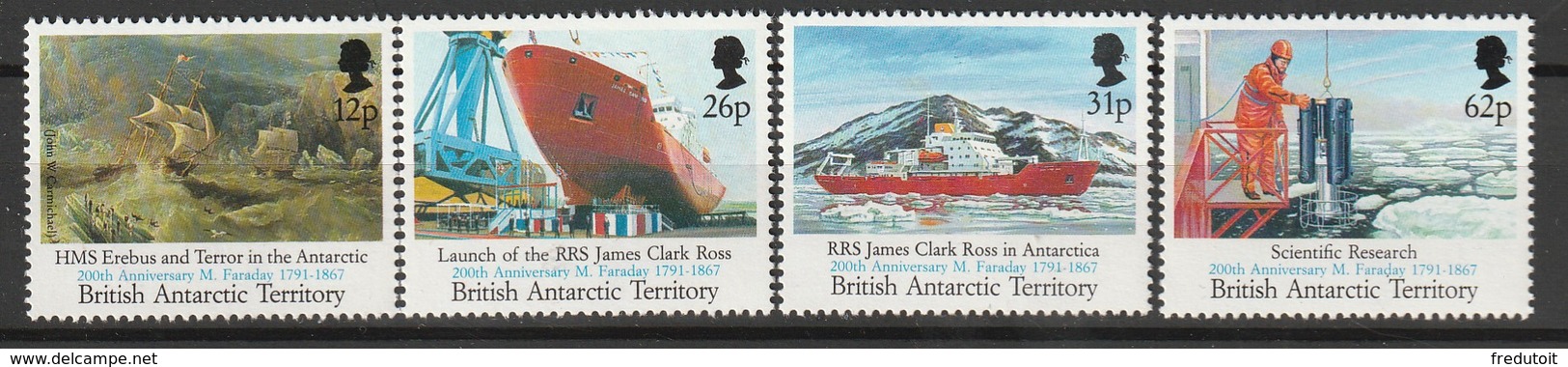 TERRITOIRE ANTARCTIQUE BRITANNIQUE - N°209/12 ** (1991) - Ungebraucht