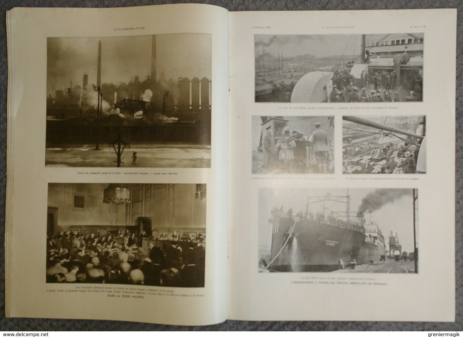 L'Illustration 4170 3 février 1923 Départ des américains de Rhénanie/Ruhr/Toutankhamon/Memel/Vol à voile/Le radium