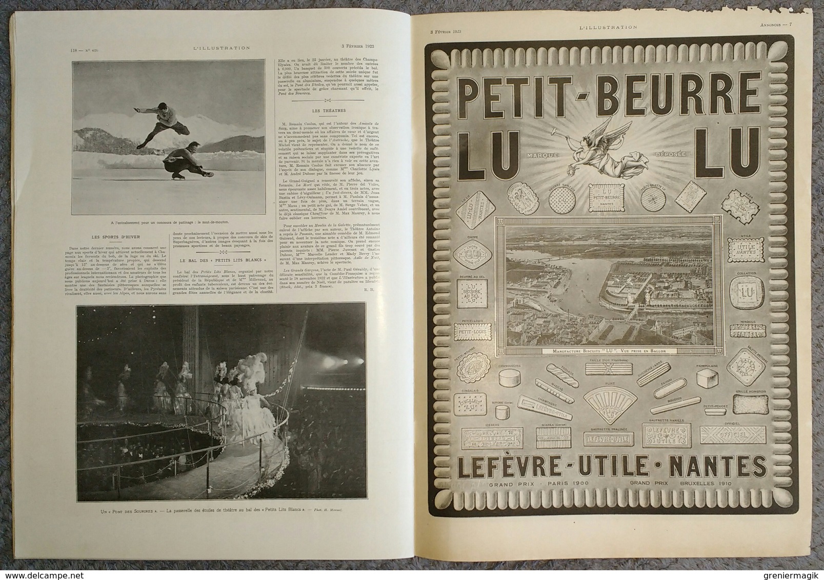 L'Illustration 4170 3 février 1923 Départ des américains de Rhénanie/Ruhr/Toutankhamon/Memel/Vol à voile/Le radium