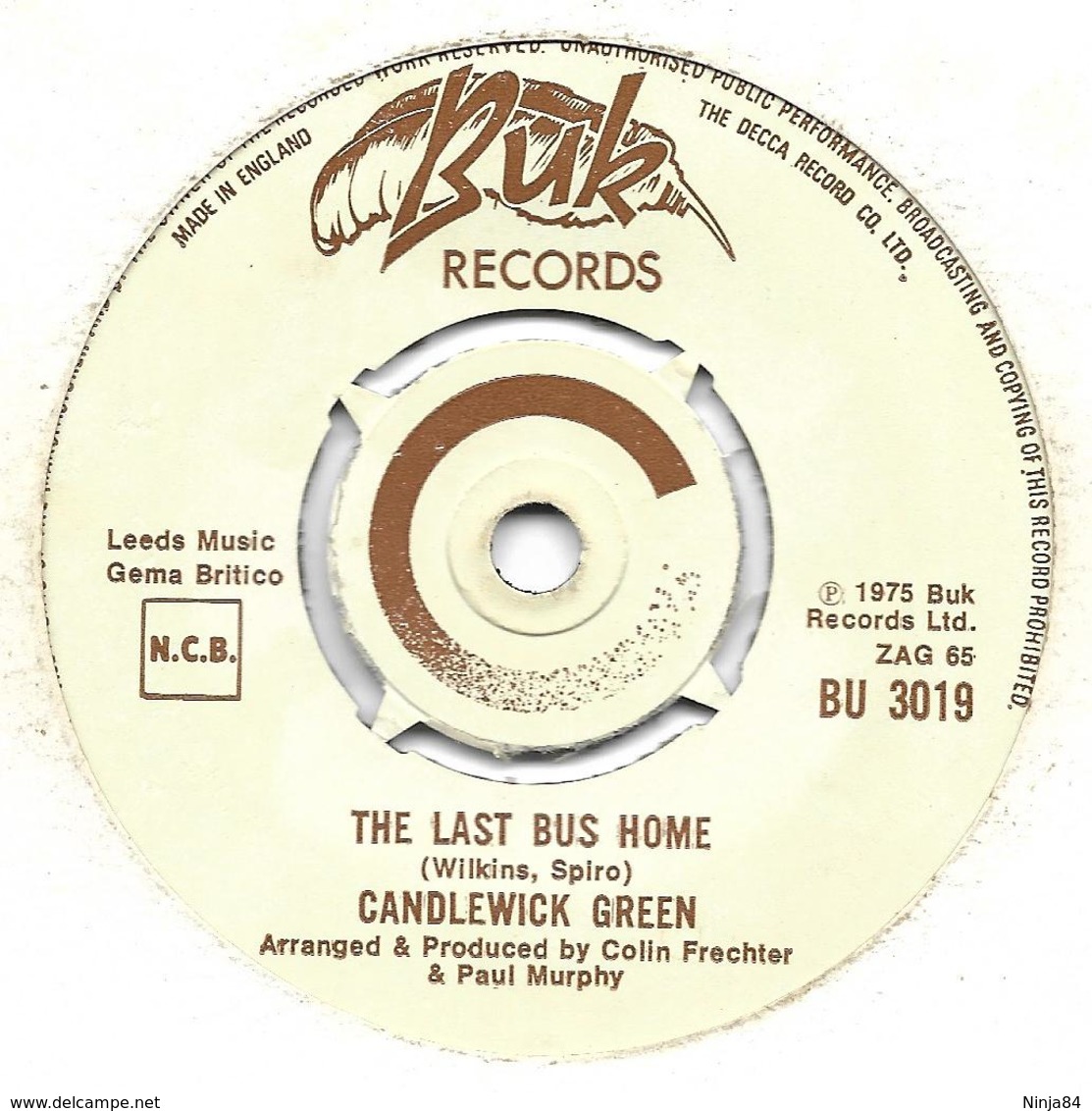 SP 45 RPM (7")   Candlewick Green   "  The Last Bus Home  "  Angleterre - Rock