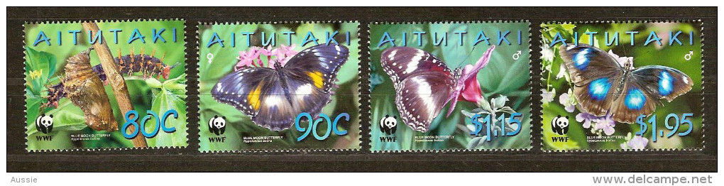 Aitutaki 2008 Yvertn° 595-98 *** MNH Cote 10 Euro Faune WWF Papillons Vlinders - Aitutaki