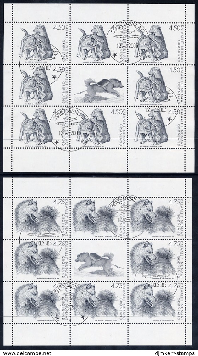 GREENLAND 2003 Greenland Dogs Sheetlets Of 8 Stamps, Cancelled.  Michel 393-94 - Blocs