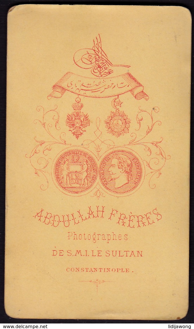 TURKEY CONSTANTINOPLE - ABDULLAH FRERES - DAMAGED CDV PHOTO 11 X 6 Cm (see Sales Conditions) - Oud (voor 1900)