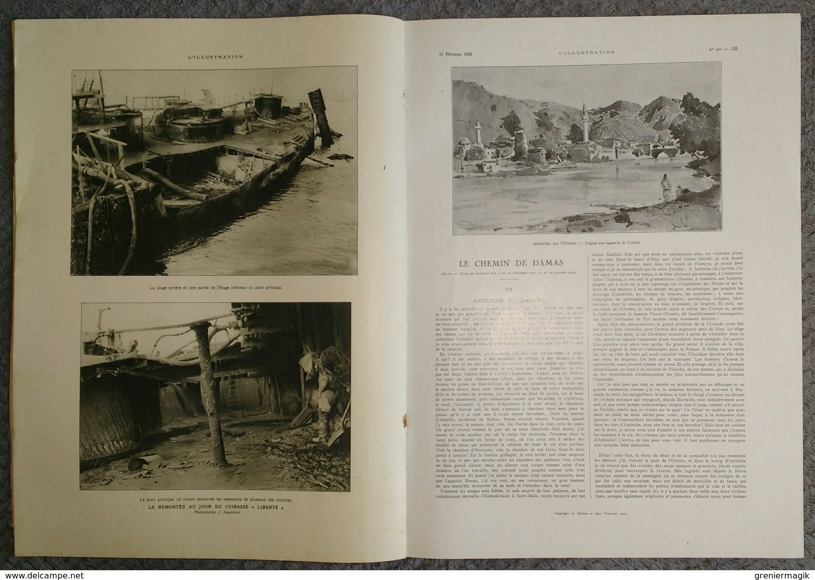 L'Illustration 4171 10 février 1923 Toutankhamon/Cuirassé "Liberté" à Toulon/Superbagnères/Vol à voile Biskra/Ruhr