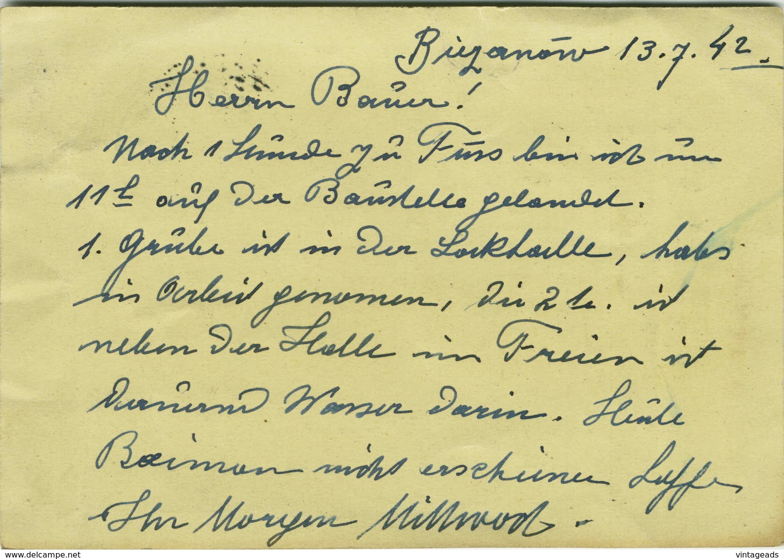 PM460 Alte Postkarte Von Biezanow/Krakau Nach Wien, Gelaufen 1943, Frankiert 12 Pf. Generalgouvernment, Poststempel - Sonstige & Ohne Zuordnung