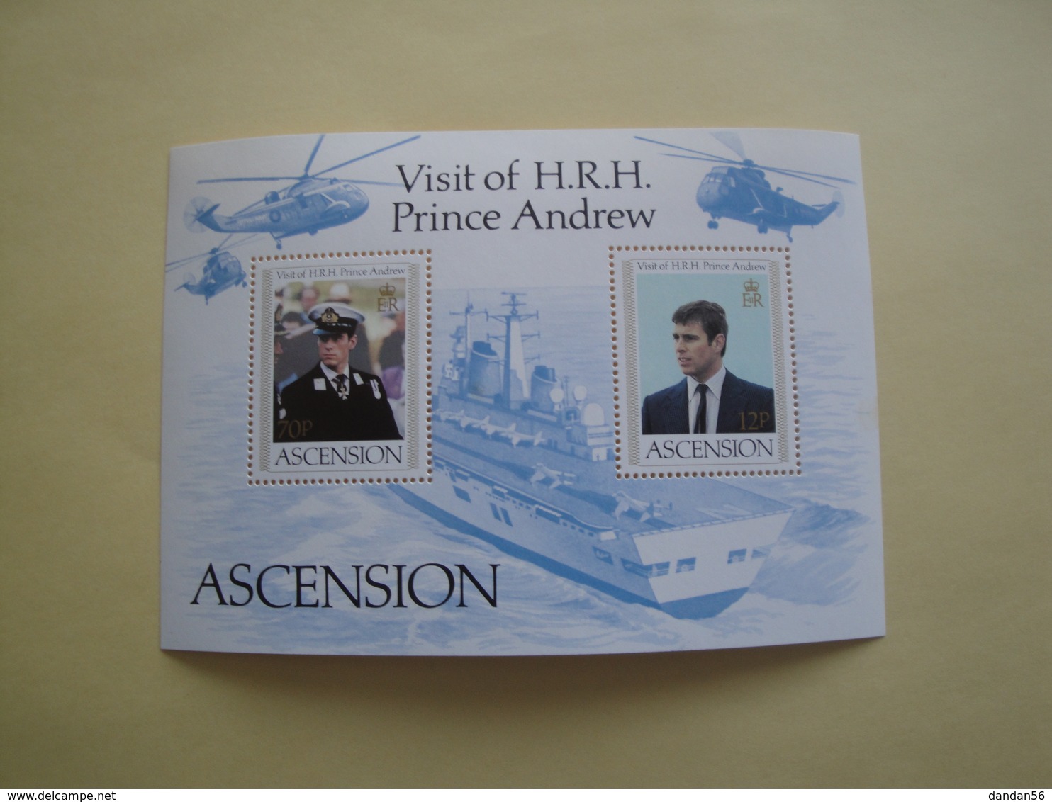 1984  Ascension Yvert  BF 14  ** Bateaux Ships Cote 4.50 € Scott 349  Michel B 14  SG  Ms 358 Visit Prince Andrew - Ascension (Ile De L')