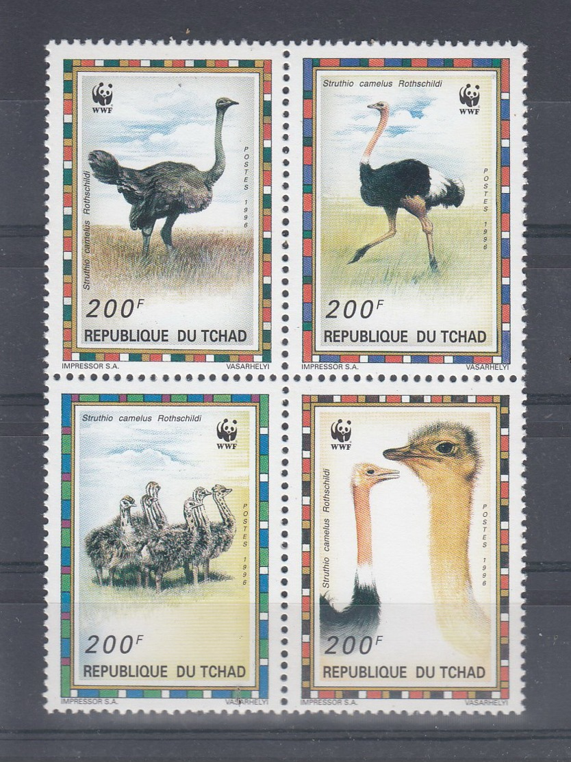 Tschad (BBK) Michel Cat.No. Mnh/** 1370/1373 Wwf Issue Birds - Chad (1960-...)