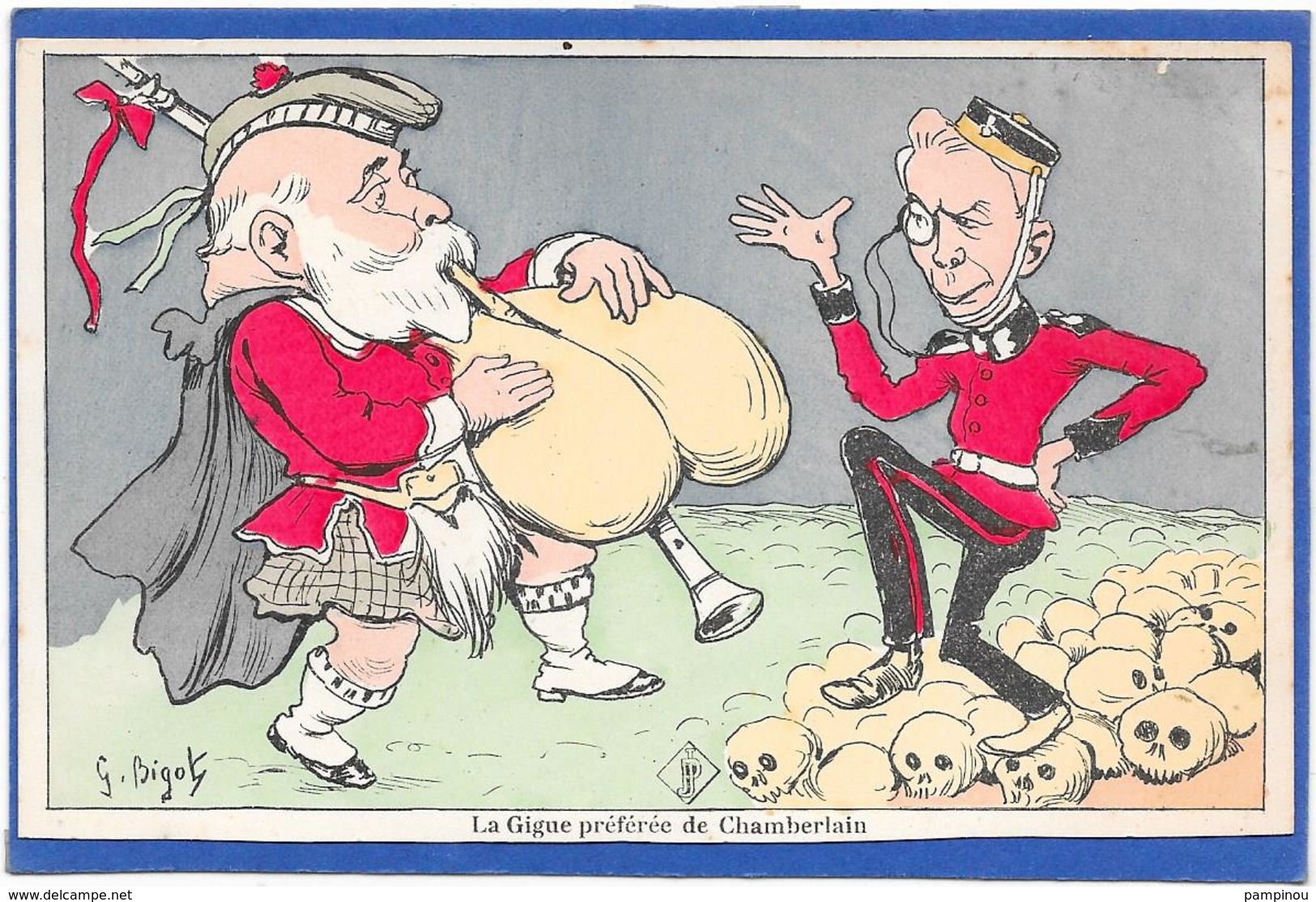 GUERRE. Caricatures Roi Georges Et Chamberlain - La Gigue Préférée - Signée BIGOT - Oorlog 1914-18
