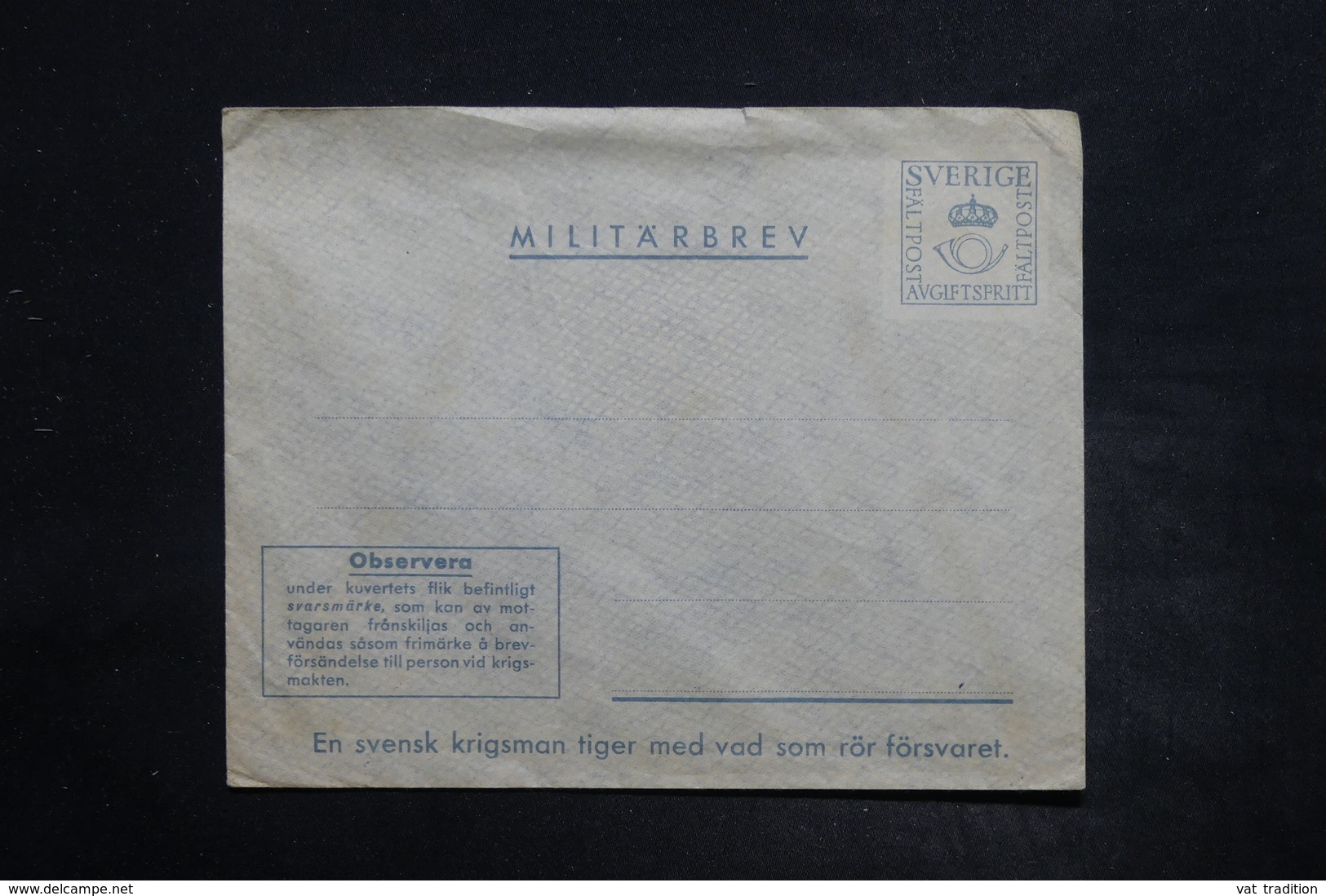 SUÈDE - Entier Postal Militaire Non Circulé - L 26375 - Militares