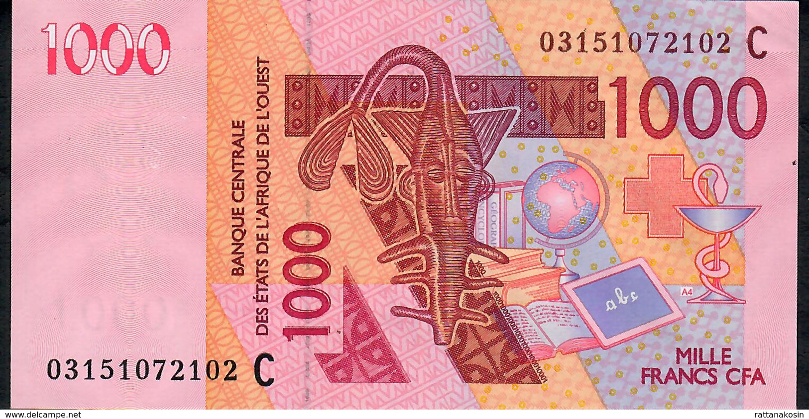 W.A.S. BURKINA FASO P315Ca 1000 FRANCS (20)03 FIRST DATE UNC. - West-Afrikaanse Staten