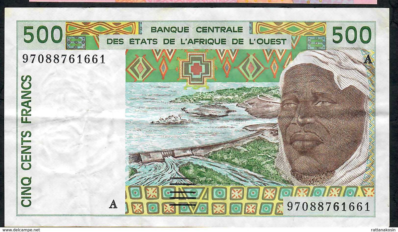 W.A.S. IVORY COAST P110Ag 500 FRANCS (19)97  Clean / Folds  VF - Estados De Africa Occidental