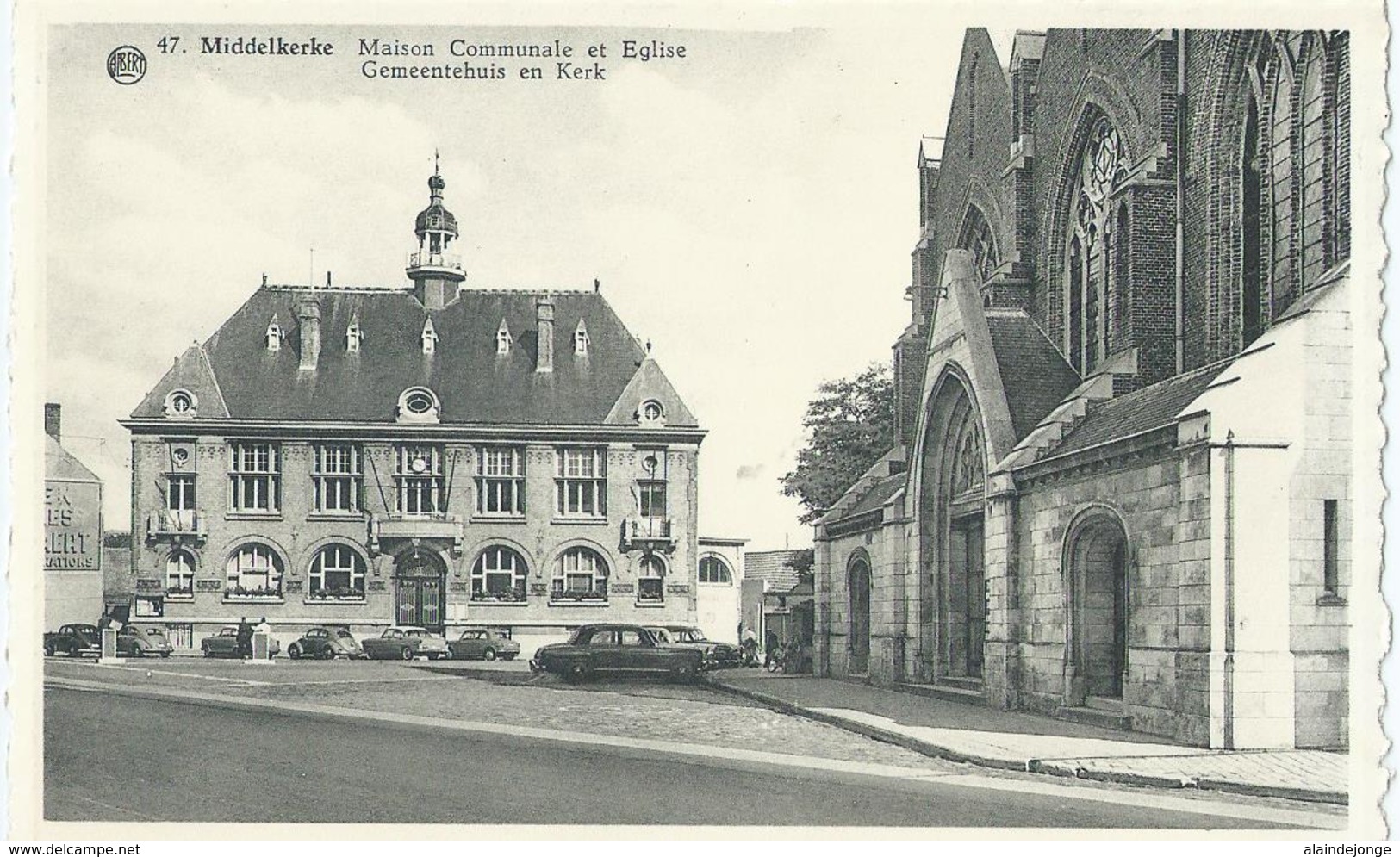 Middelkerke - 47 - Maison Communale Et Eglise - Gemeentehuis En Kerk - Phototypie A. Dohmen - Middelkerke