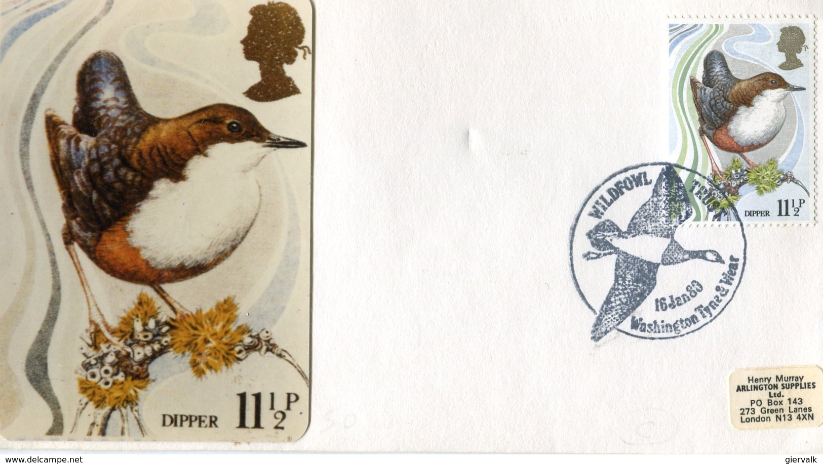 GREAT BRITAIN 1983 FDC DIPPER,BARGAIN.!! - 1985-.. Vogels (Buzin)