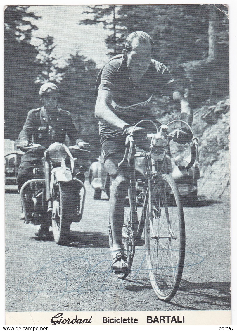 GINO BARTALI - CICLISMO - Cartolina Pubblicitaria GIORDANI - MOTO - Non Viaggiata - Cyclisme