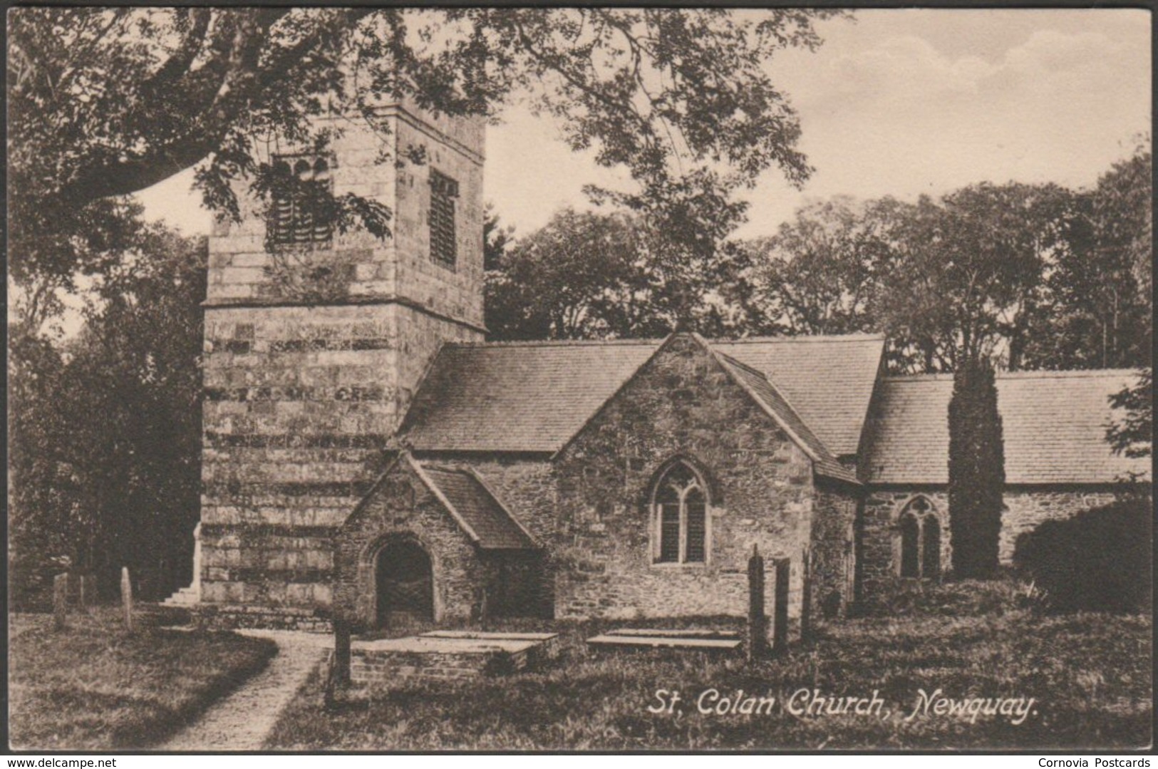 St Colan Church, Newquay, Cornwall, C.1910 - Hartnoll's Postcard - Newquay