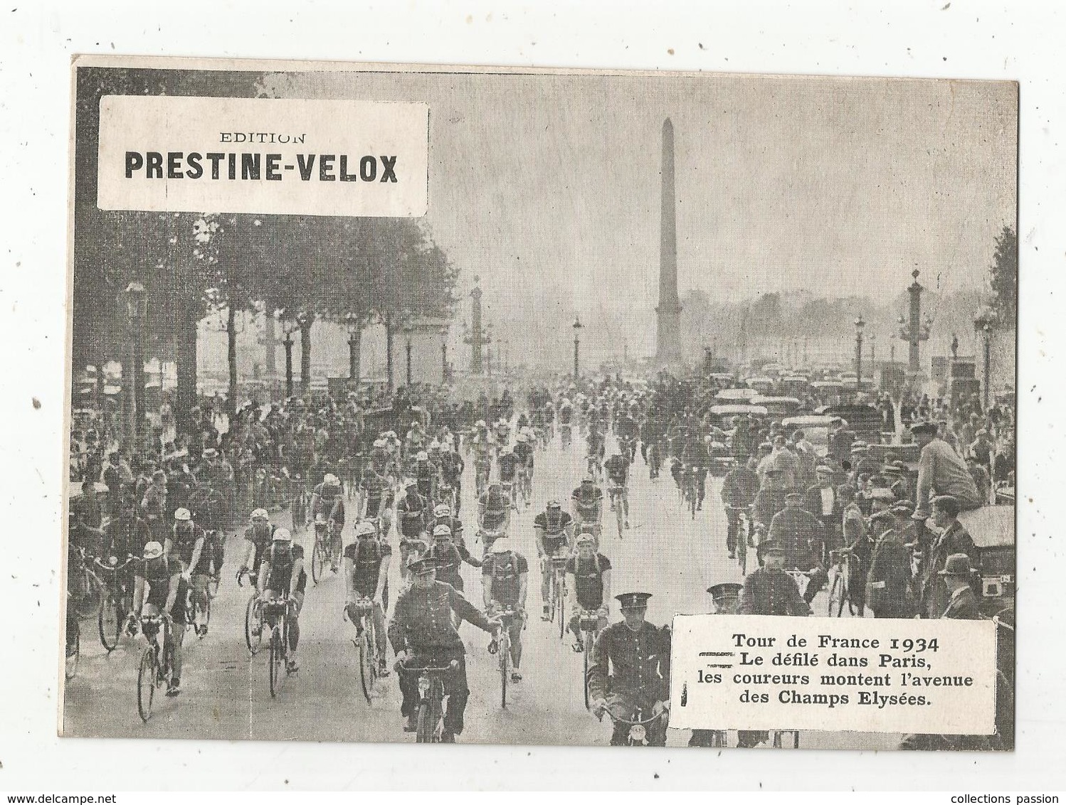 Photographie  , 175 X 125 Mm, Cyclisme,TOUR DE FRANCE 1934 , Les Coureurs Montent Les Champs Elysées,frais Fr 1.55 E - Cyclisme