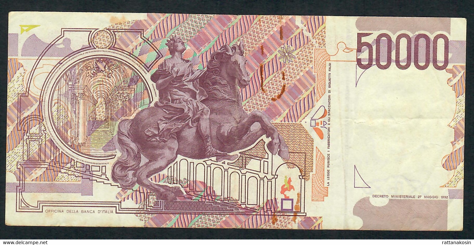 ITALY P116a 50.000 LIRE 1992 #CA/A       VF NO P.h. - 50000 Lire