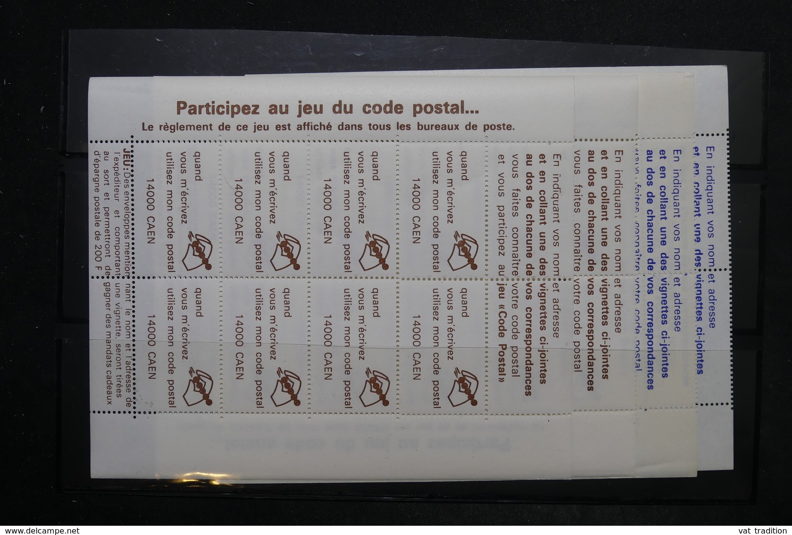 FRANCE - 4 Feuillets Des  Vignettes De La Poste De Caen Pour Le Code Postal - L 26396 - Blocs & Carnets