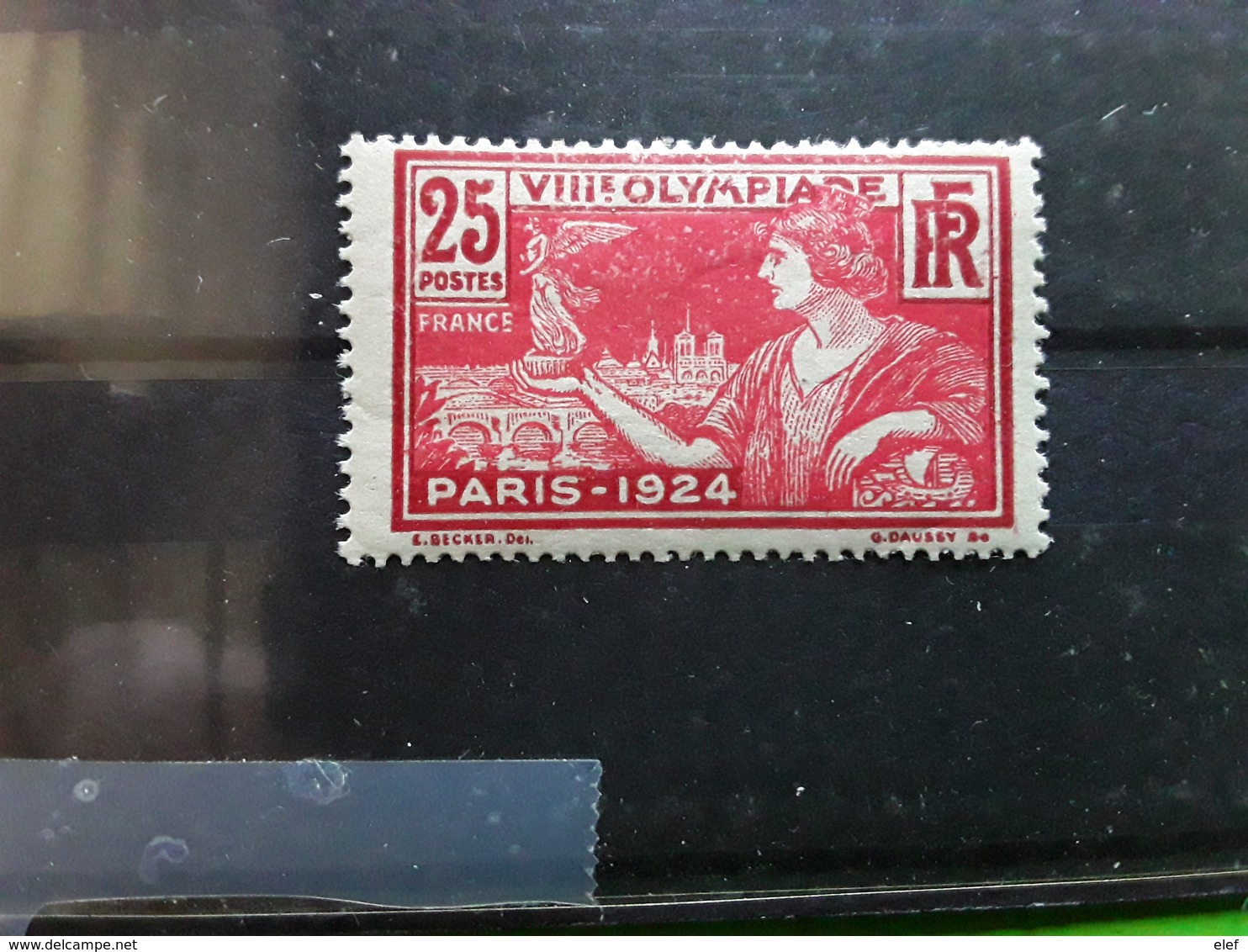 France 1924 , Jeux Olympiques Paris Olympics,  Yvert No 184, 25 C Carmin / Rouge Neuf ** MNH TB - Summer 1924: Paris